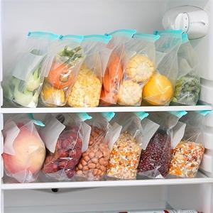 Food Storage Bag, 10/15/20pcs Ziplock Sealed Bags, Plastic Fresh-keeping Bag for Household Refrigerators, Sub-packaging Self Sealing Storage Bag, Zipper Sliding Lock Bag, for Home Kitchen