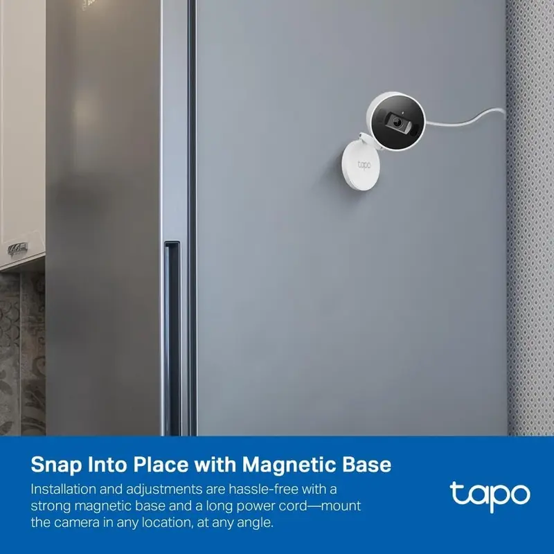 Tapo C125 Indoor Camera with Physical Privacy Shutter, 2K QHD Security Camera, No Monthly Fee, AI Detection, Pet & Baby Camera, CCTV, 2-Way Talk, 140° Wide FOV, Night Colour Vision, Magnetic Mounting 5