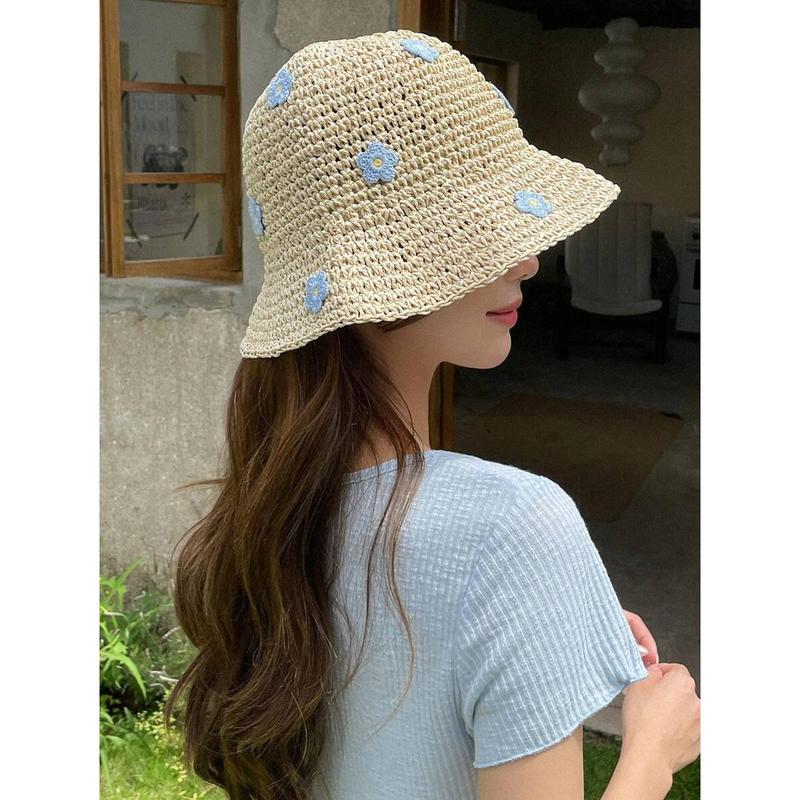 DAZY Women Flower Decor Fashion Straw Hat 1
