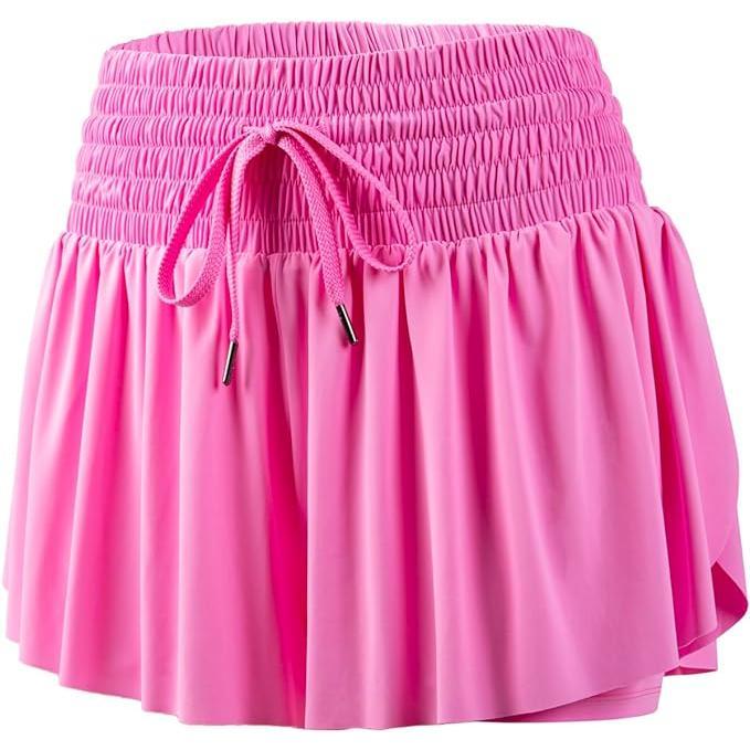 Women's Pocket Drawstring Athletic Sports Shorts, Casual Shirred High Waist Shorts, Fall Clothes, Back To School Sport & Outdoor Clothing for Yoga Workout Running, Fall Outfits 5