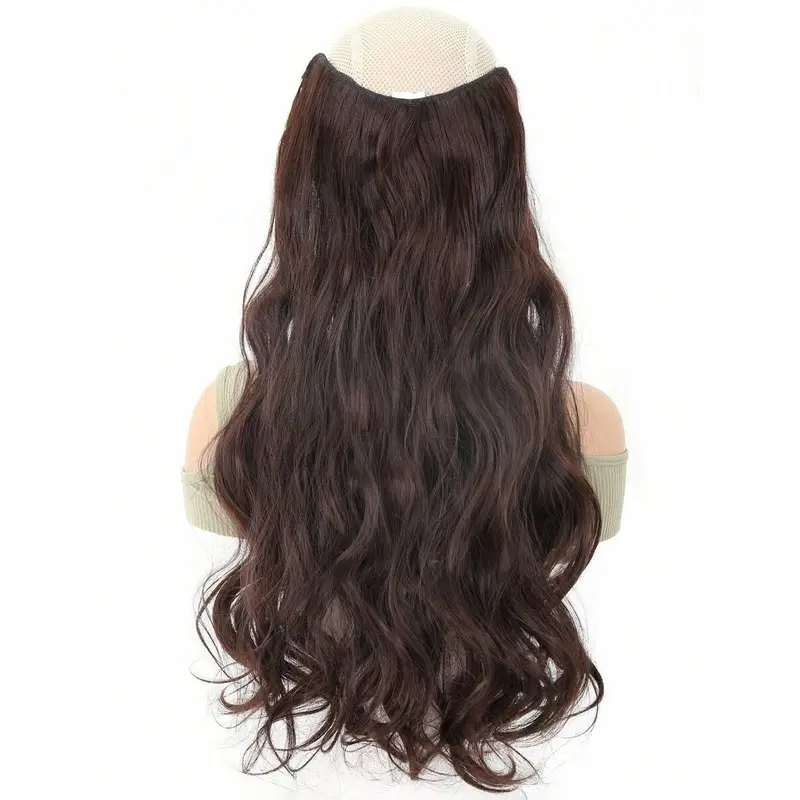 Hair Extensions Clip in Hair Extensions Wave  Hair Extensions Synthetic multiple sizes 4 Card  dark brown Hair Extensions Hairpieces for woman and girls 4