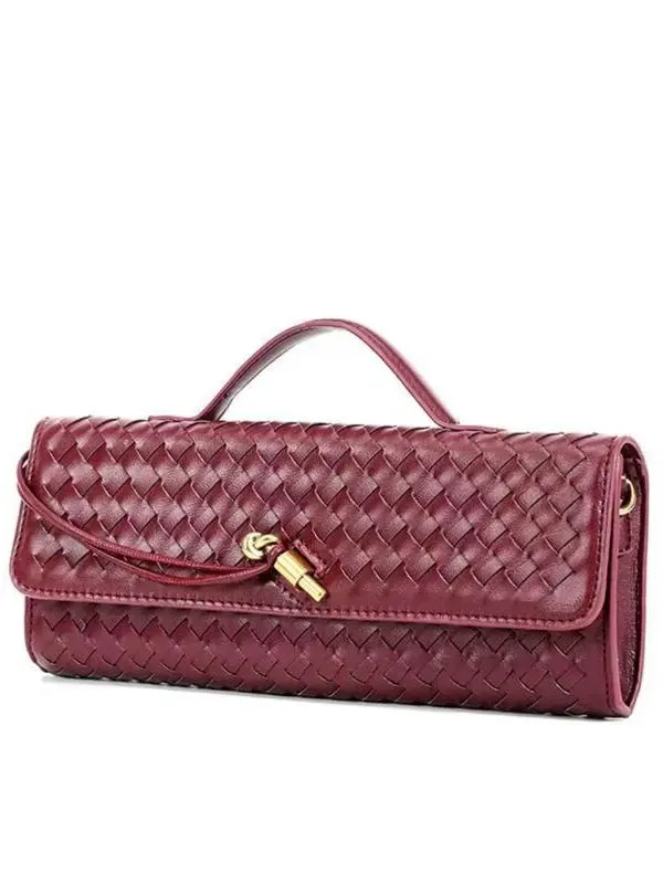 Women's Fashionable Woven PU Leather Handbag, Casual Versatile Crossbody Bag for Daily Used, Trendy All-match Commuter Bag