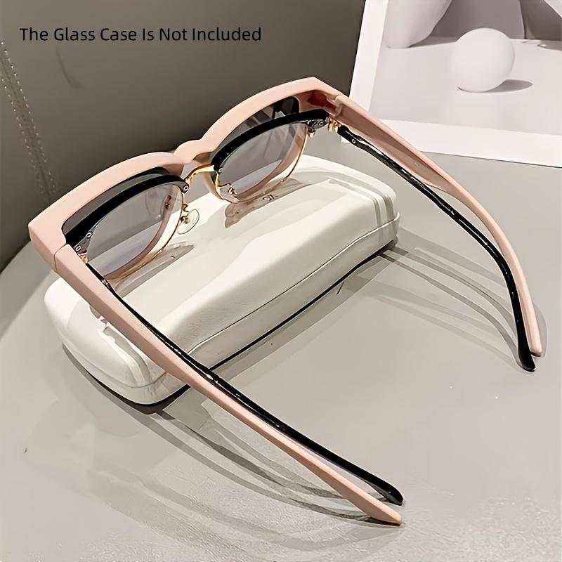 RISELDAJOR  Polarized Anti-Glare Fashion Glasses for Both Genders, Featuring a Large Square Frame. Perfect Fit Over Glasses for Driving, Beach Outings and Travel, Offering a Trendy Look. 1