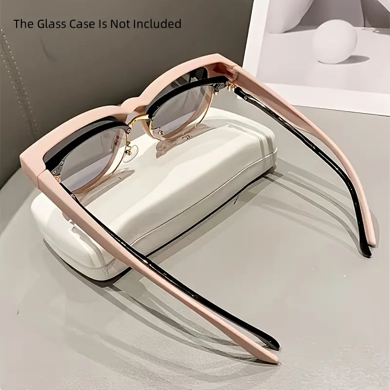 RISELDAJOR  Polarized Anti-Glare Fashion Glasses for Both Genders, Featuring a Large Square Frame. Perfect Fit Over Glasses for Driving, Beach Outings and Travel, Offering a Trendy Look. 1