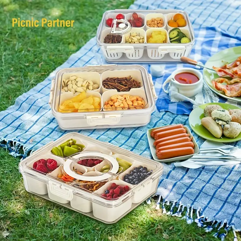 Food Storage Box, 1 Set Clear Food Storage Container with Lid & Handle, Lunch Box, Kitchen Gadgets Accessories, Portable Snacks Storage Container for Home Kitchen Party, Back To School Supplies, Gifts for Boyfriend, Travel Accessories 4