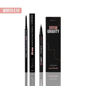 By Caitlyn Brow Pen & Pencil Bundle - Ultra-Fine Tip For Creating Precise Brow Hairs - Highly Pigmented & Buildable Formula - Luxury Makeup