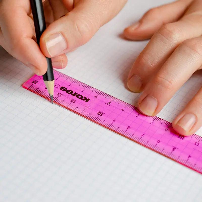 Kores - Geometry Set in Assorted Colours - GEO15 Protractor, Triangle and Ruler Set - Maths Sets for Secondary School, Geometry Sets, Geometry Sets for Secondary School - 4 Pcs in Polybag 2