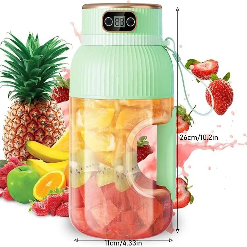 Portable Smoothie Blender, 1 Count 40oz LargeCapacity Fruit & Vegetable Blender, USBRechargeable Juicer Cup for Home OfficeOutdoor Camping 1
