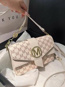 Women's Elegant Letter Pattern Shoulder Bag, Fashionable Pu Leather Crossbody Bag for Daily Used, Casual Trendy Versatile High-quality Daily Commuting Bag, Classic Shoulder Bag