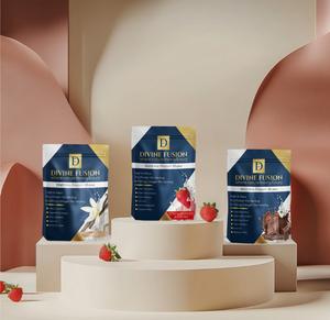 Divine Fusion Wellness Protein Shake Discovery Pack - Vanilla Strawberry and Chocolate, High Fibre 20g Protein 6000mg Collagen Grass Fed and Organic Ingredients