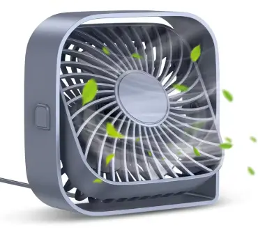 Mini Portable Fan,USB Desk Fan Table,Quiet 3 Speed Wind Personal Fan 360°Rotatable Head Standing Fans for Room Camping Hom 2