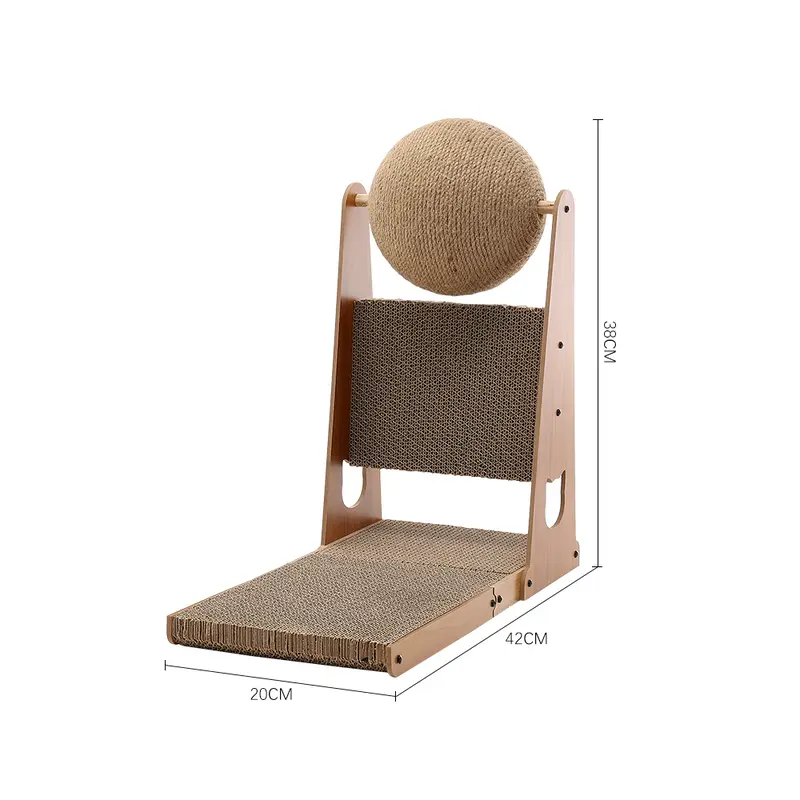 Pets Mood L-Shaped Cat Scratcher with Cat Scratching Ball 7