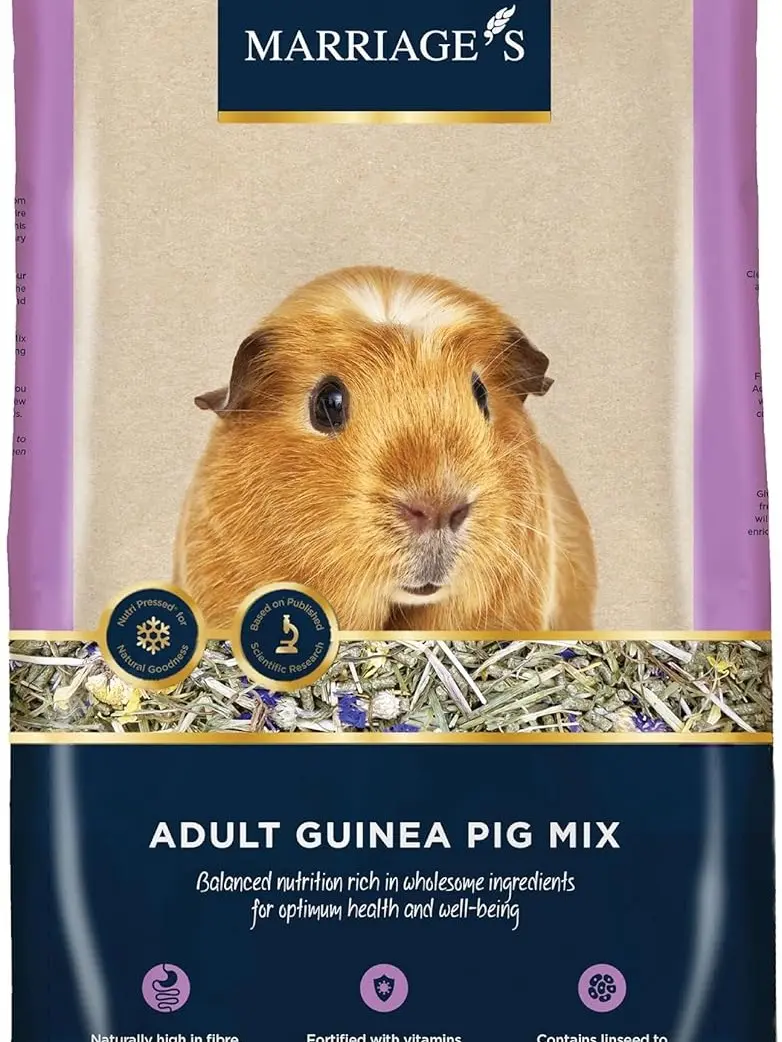 Marriage’s - Adult Guinea Pig Food for a Healthy Weight and Immune System, Guinea Pig Pellets Mix with Sunflower Seed, High Fibre, 100% Nutri Pressed, Suitable for All Adult Guinea Pigs (1.5kg)