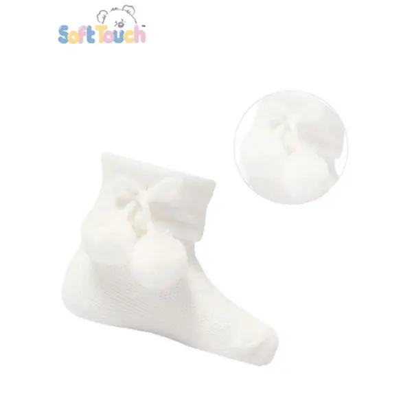 SOFT TOUCH DIAMOND POM POM SOCKS