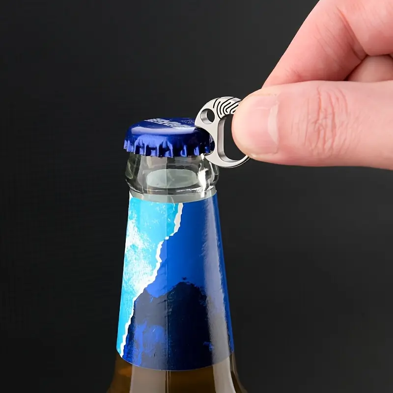 Compact Titanium Alloy Goldfish Clasp Keychain with Mini Bottle Opener - Perfect for Outdoor, Halloween, Christmas & New Year Gifts 3