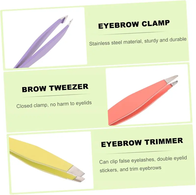 Mini Portable Eyebrow Tweezers Set Professional Stainless Steel Outdoor Travel Tweezers Slant Tip and Pointed Precision Eyebrows Tweezers Very Precision for Facial Hair Removal 2