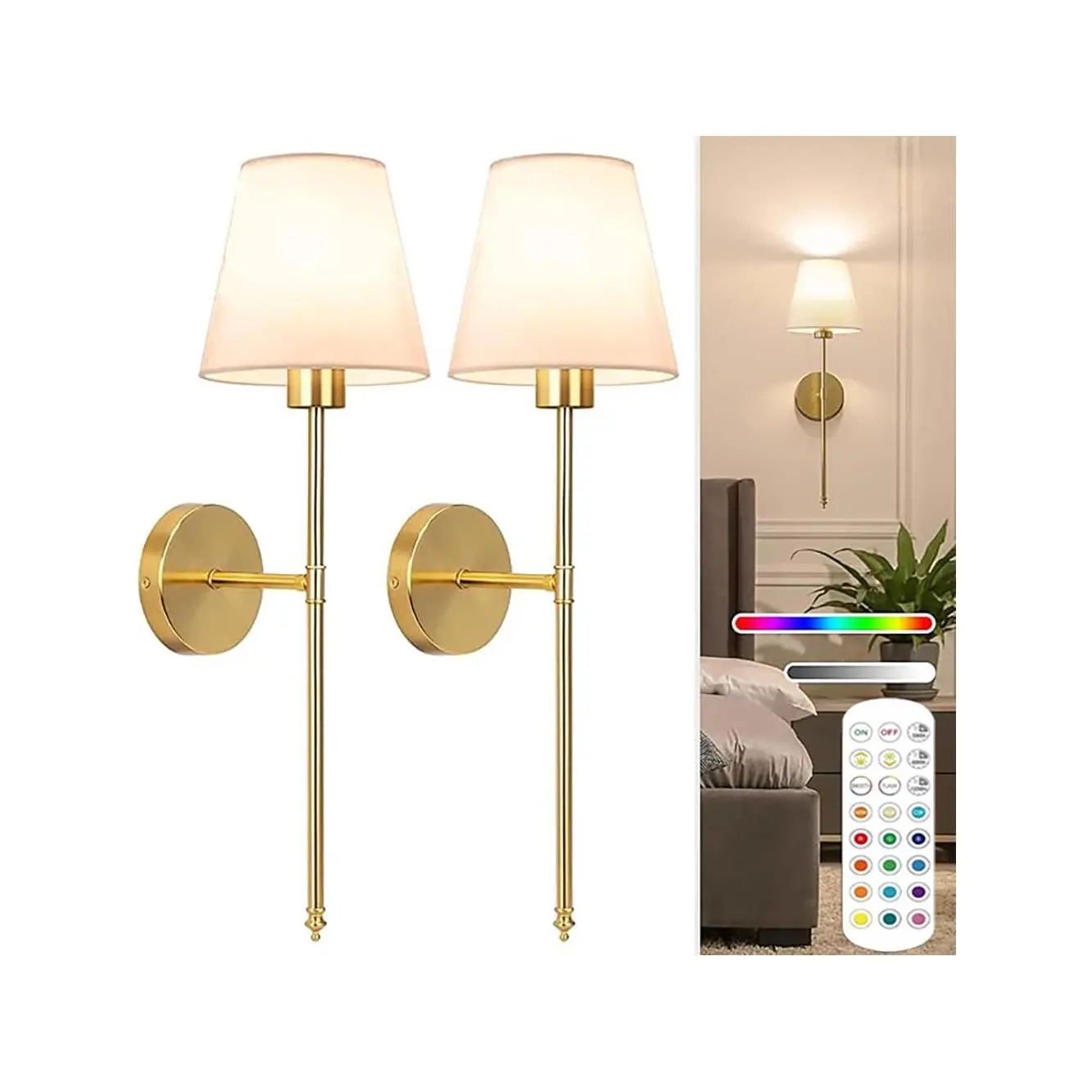 1PC/2pcs LED Nordic Wall Lamp Charge RGB Bulb Removable Wireless Wall Light For Bedroom Corridor Hallway Indoor Luminaire Bedside Light Decorative Wall Lamp At The Entrance Of The House Indoor Decorative Lights