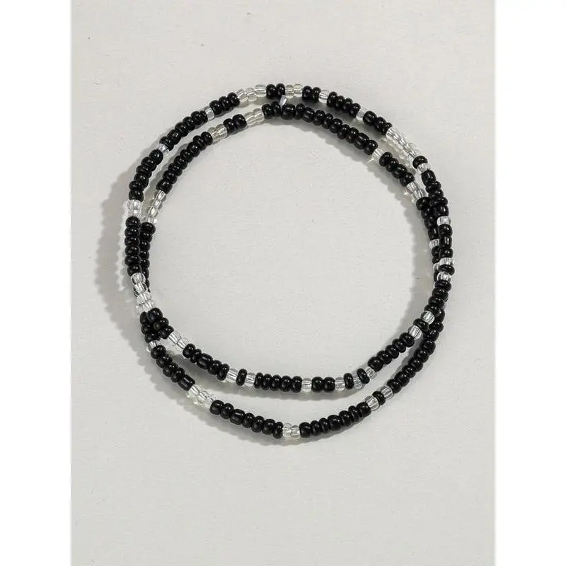 Simple Beaded Elasticity Anklet, for Women & Girls, Casual Accessories for Party, Daily Clothing Decor, Summer Outfits 2024 Jewelry for Birthday Gift 5