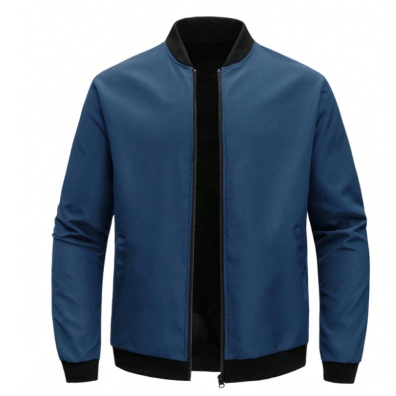 Product Introduction of 2024 Spring and Autumn New Baseball Collar Short Loose Solid Color Jacket Men's Business Casual Thin Coat Trend 15