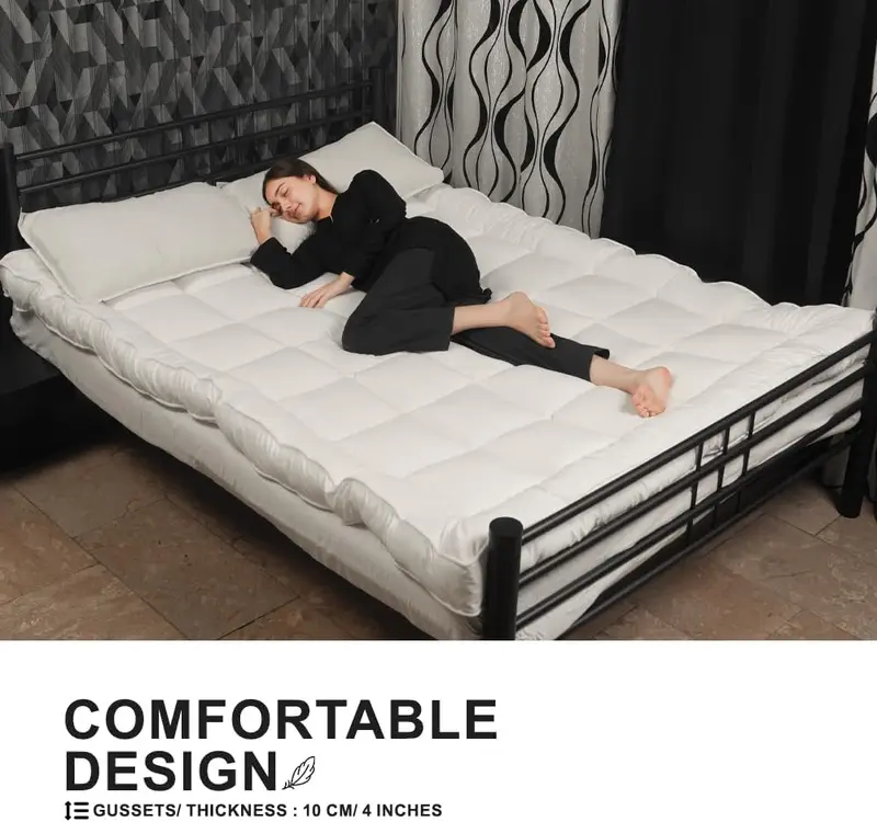 SAIMAZ 4" Inch Deep Luxury Soft Hotel Quality Microfiber Mattress Topper All Sizes 10cm 4