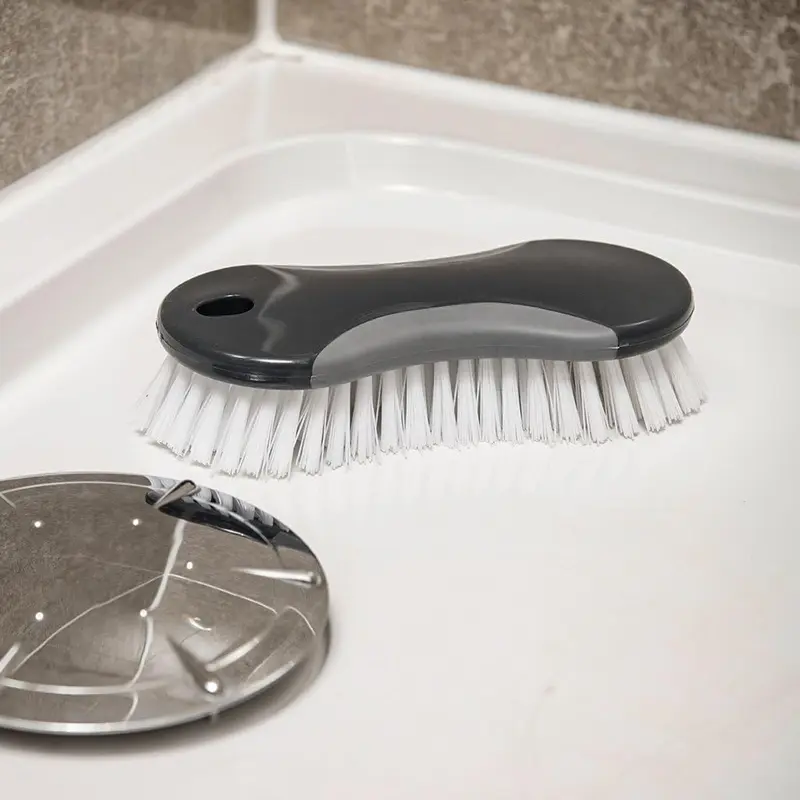 ComfiGrip Scrubbing Brush With Soft Rubberised Grip And Durable Bristles,16.5 x 8 x 5 cm, Metallic Graphite 1