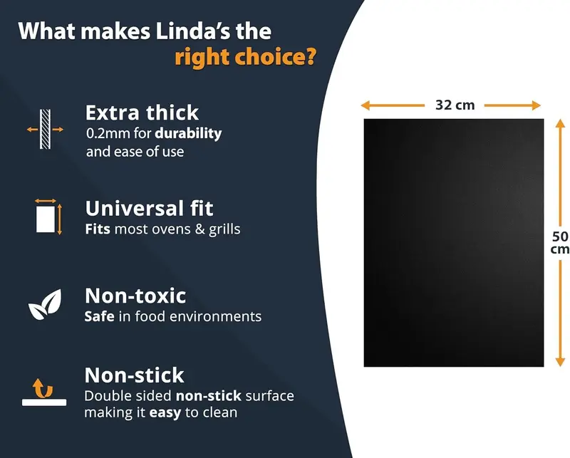 Extra Large Oven Liners for Bottom of Oven (2 Pack) - Universal Non-Stick Liner for Fan Assisted Cooking, 63.5 x 43 cm Kitchen Essentials, Protector Sheets, Save Time & Clean Easily (Black) 4