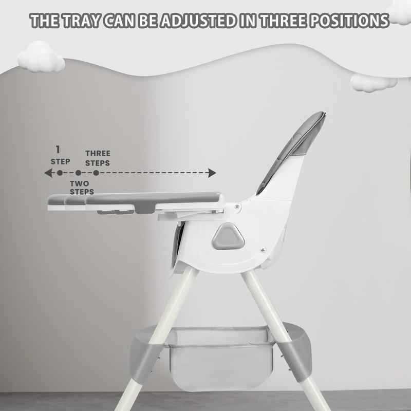 UBRAVOO Foldable Baby High Chair 6 Months Plus, with Large Antislip Pad & ToyRack, Easy to Clean Feeding , E500 4