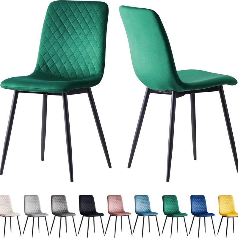 mcc direct Set of 2 Designer Velvet Fabric Dining Chairs Metal Legs Lexi Chairs 8