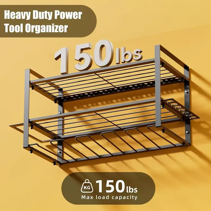 Heavy Duty Power Tool Organizer Drill Holder Wall Mount Power Tool Storage Rack 1