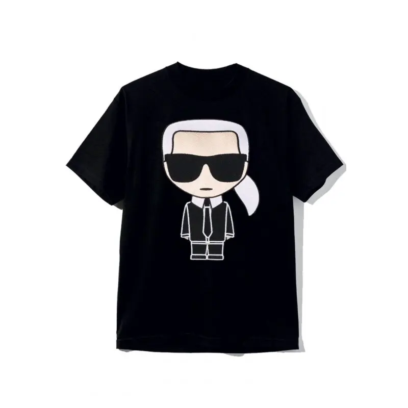 KARL LAGERFELD ICONIC BLACK TEE shirt for men, shirt for women 0