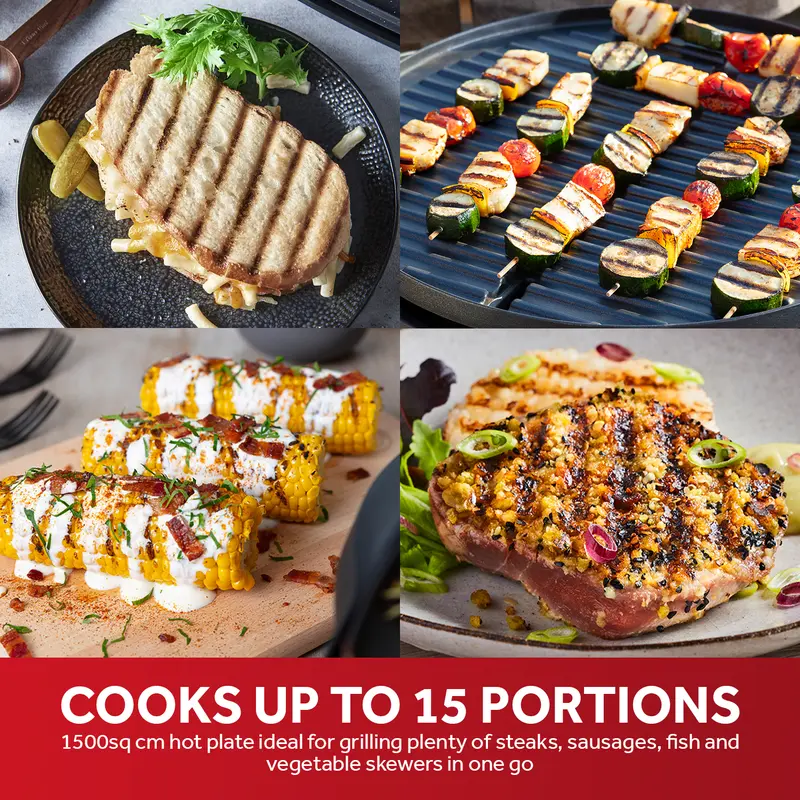 George Foreman BBQ Grill, Electric Grill, Suitable for Indoor & Outdoor Use, Easy Clean, Cooks Up to 15 Portions 2