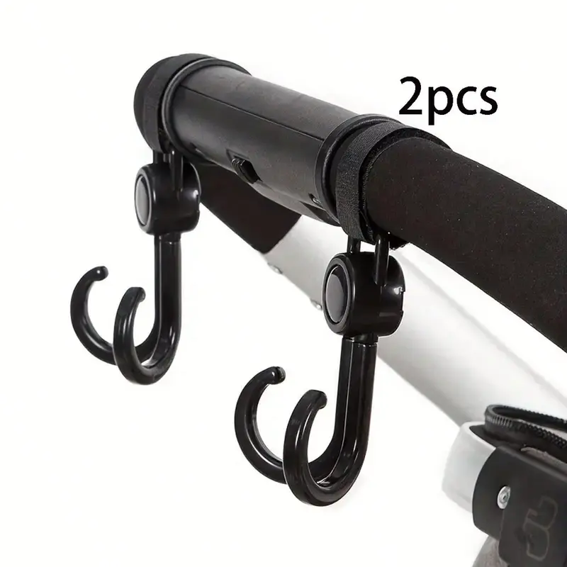 1pc/2pcs-360° Rotating Multipurpose Stroller Hooks – Cart & Bike Hanger, Organizer Accessory For Parents, Travel Hook 6