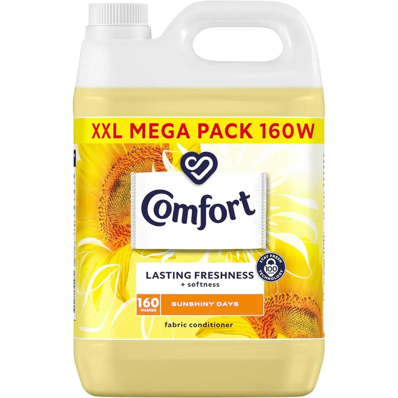 Comfort Sunshiny Days Fabric Conditioner with Stay Fresh technology for 100 days of freshness + fragrance* 160 wash 4800ml, Pack Of 1 5