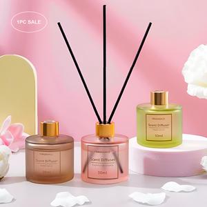 50ml Floral Scented Glass Air Freshener, Long Lasting Aromatherapy Diffuser, Home Fragrance for Living Room Bedroom Bathroom, Home Decor