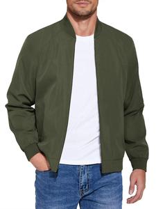 Men's Solid Color Zip Up Jacket, Regular Fit Casual Fashion Comfy Long Sleeve Outerwear for Spring & Fall, Men's Clothes for Daily Wear