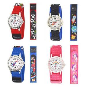 Ravel Children Velcro Nylon Watch Available Multiple Colour & Design R1507