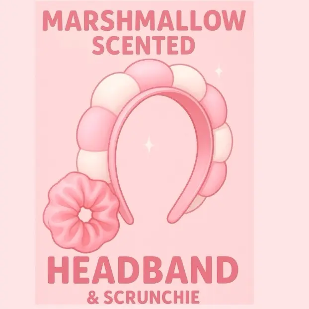 Marshmallow scented headband and scrunchie to match