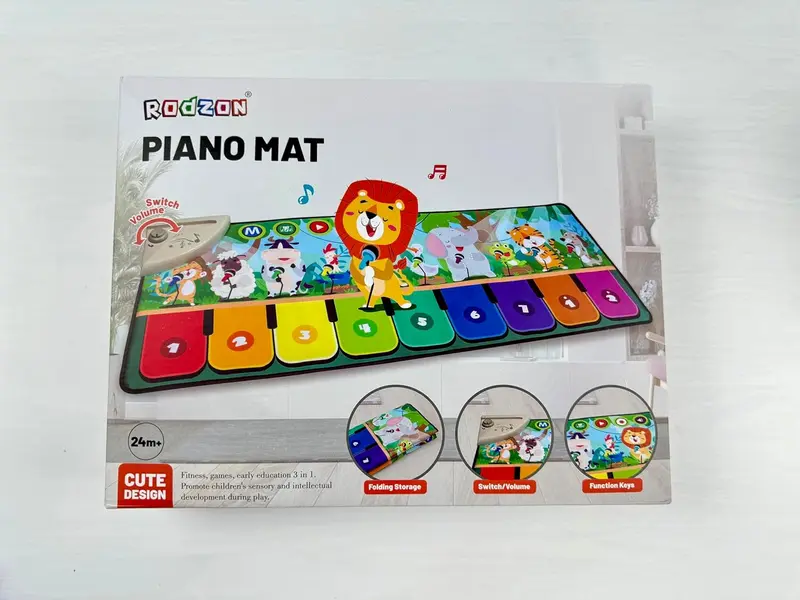 Rodzon Toys for 1-4 Year Old Boys Girls, Musical Play Mat with 9 Piano Keyboard, Piano Dance Mat Built in 19 Sounds & Recording Function for Toddlers Infant Kids Birthday Gifts Present Early Education 7