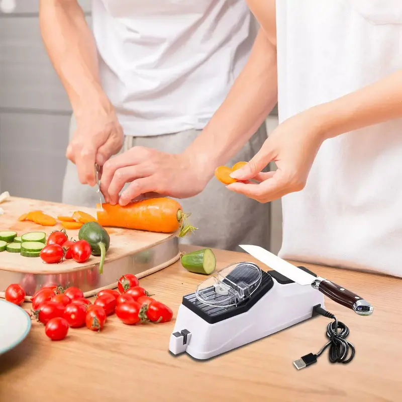 2 in1 Electric Knife Sharpener and Scissor Sharpeners Family Kitchen Home Tool- Sharpening 8