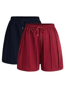 Women's Solid Color Lightweight Drawstring Shorts, Casual Comfy Breathable Shorts for Daily Wear, Ladies Bottoms for All Seasons