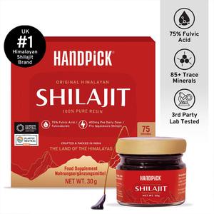HANDPICK Pure Himalayan Shilajit Resin (75 Servings) | Lab Tested for Purity | 30g Resin Natural, Multivitamin