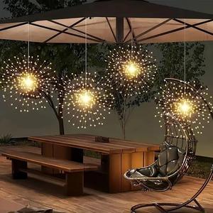 LED Firework Shaped String Light, USB Powered Dimmable Hanging Fairy Light, 8 Lighting Modes, Water Resistant String Light for Garden, Wedding, Festival Party Decor