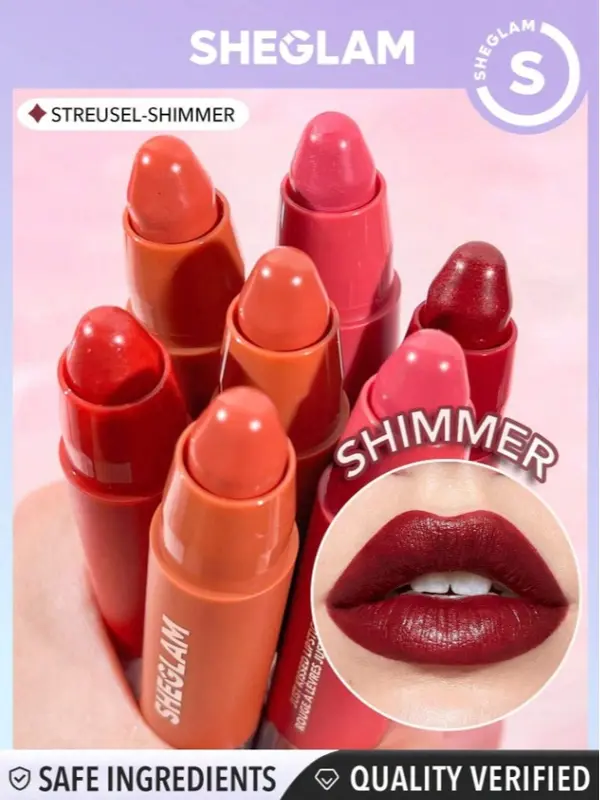SHEGLAM Just Kissed Lipstick Crayon – Streusel | Shimmer Matte Lip Glow for All Occasions 5