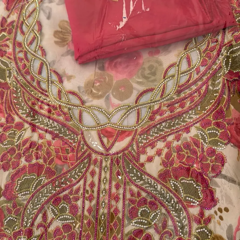 Unstitched Mukhawar with matching Sheila