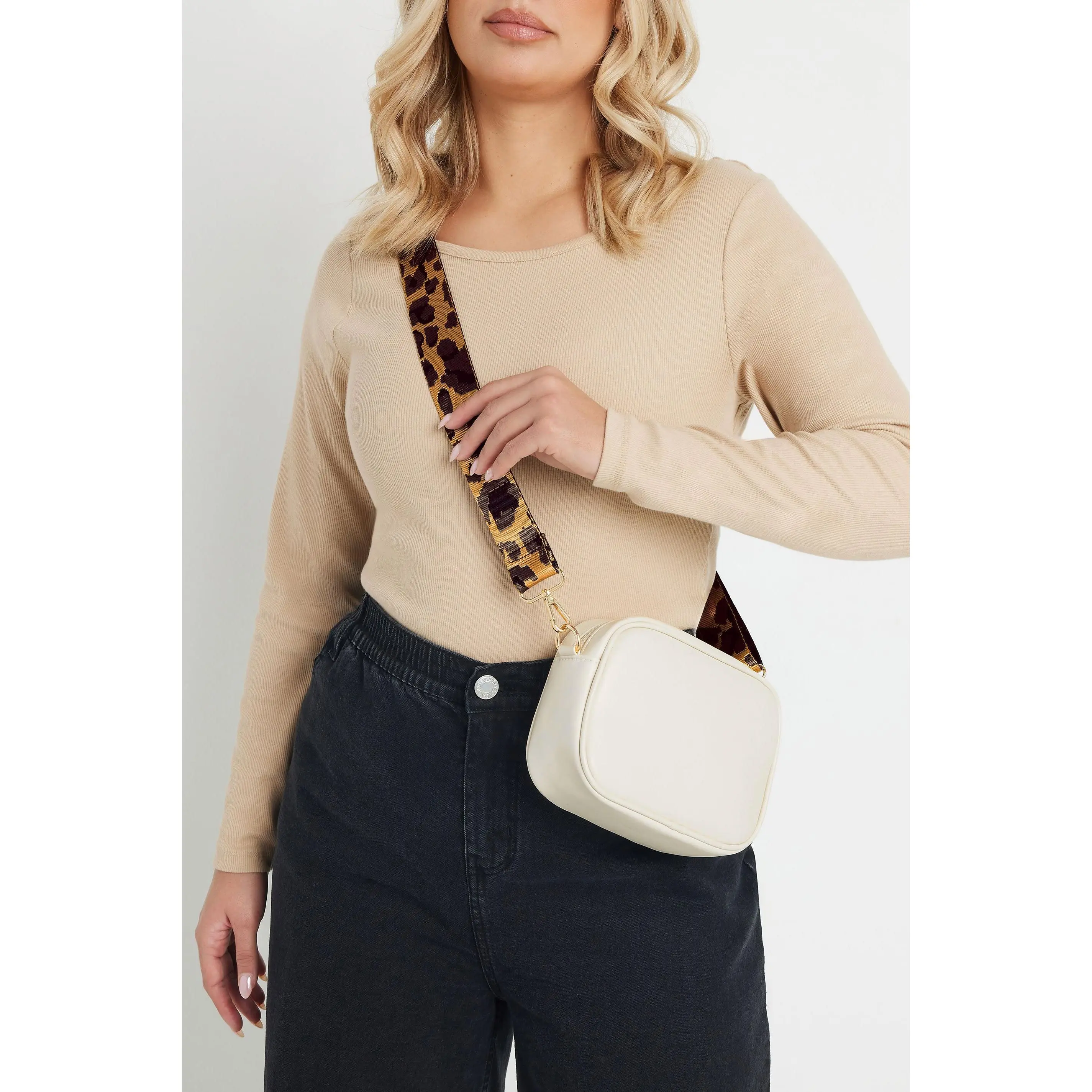 Natural Brown Leopard Cross Body Bag