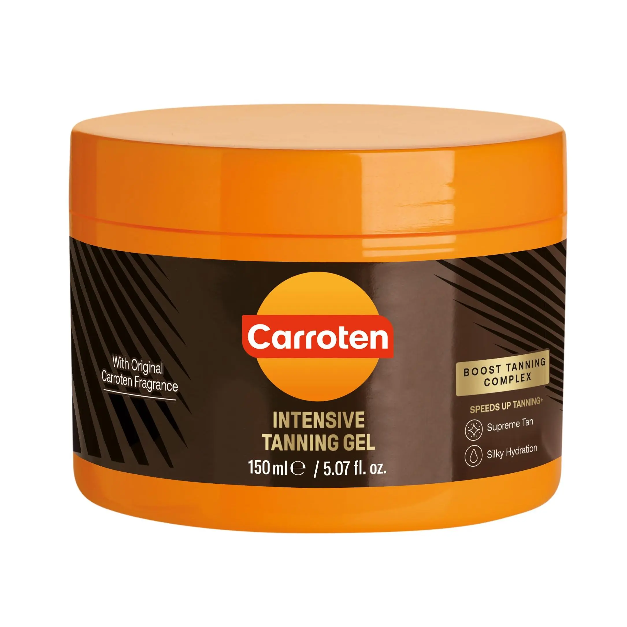 Carroten Intensive Tanning Gel 150 ml - Tan Accelerator with Coconut Oil and Vitamin A & E - Sunbed Tanning Accelerator - Sunscreen without SPF
