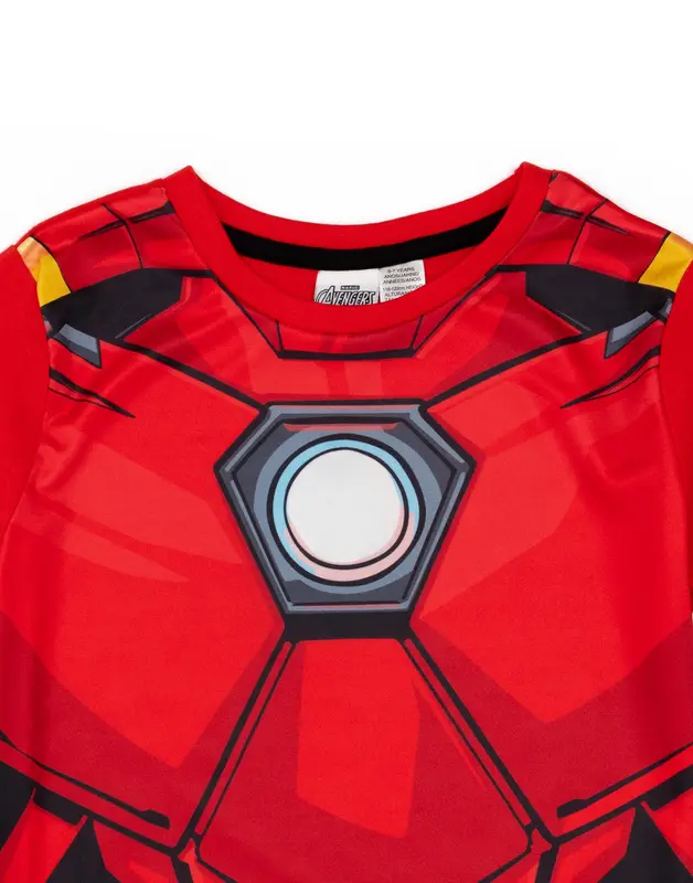 Vanilla Underground x Disney Marvel BoysRed Iron Man Costume Character Print Short Sleeve Short Leg Pyjama Set 2