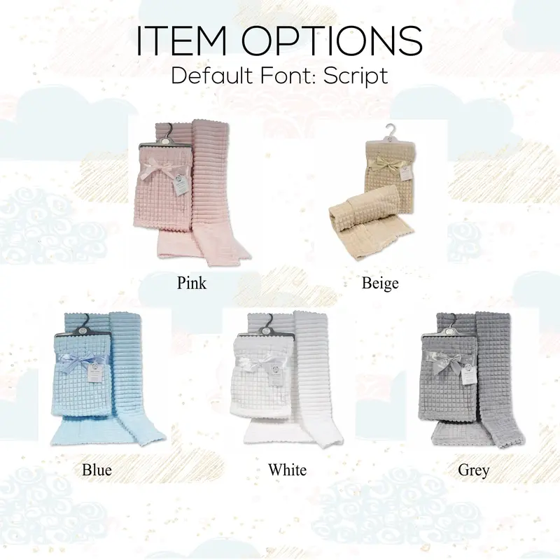 Personalised Embroidered Soft Waffle Baby Blanket 1