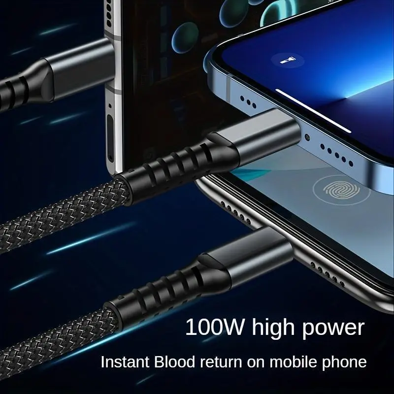 3 in 1 Digital Display Charging Cable, PD 100W Fast Charging Cable, Multifunctional Charging Cable Compatible with Samsung Galaxy Xiaomi Macbook iPad iPhone 3
