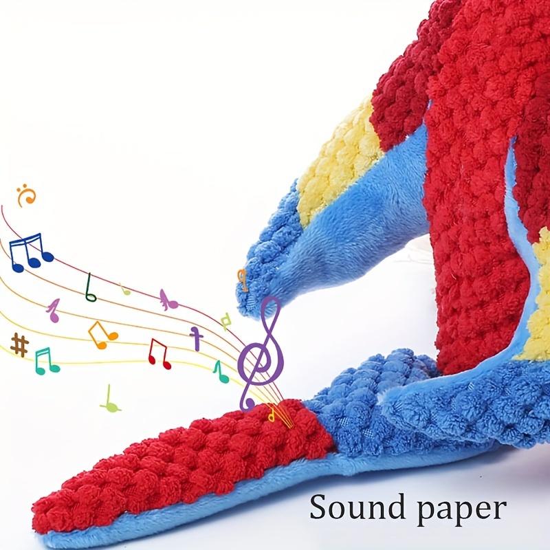 Good Oasis  Red Plush Dog Chew Toy in the Shape of a Parrot, Equipped with Sound Effects for Effective Teeth Cleaning. 7
